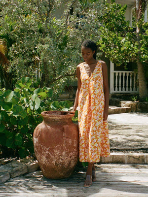 Swing Dress | Orange Frangipani Swing Dress | Orange Frangipani