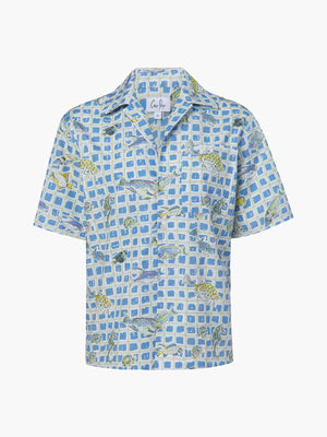 Beach Shirt | Blue Fishing Net Beach Shirt | Blue Fishing Net