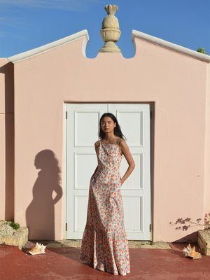 High Neck Maxi Dress | Red Bougainvillea High Neck Maxi Dress | Red Bougainvillea