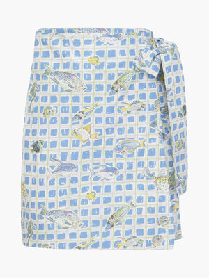 Mini Wrap Skirt | Blue Fishing Net Mini Wrap Skirt | Blue Fishing Net
