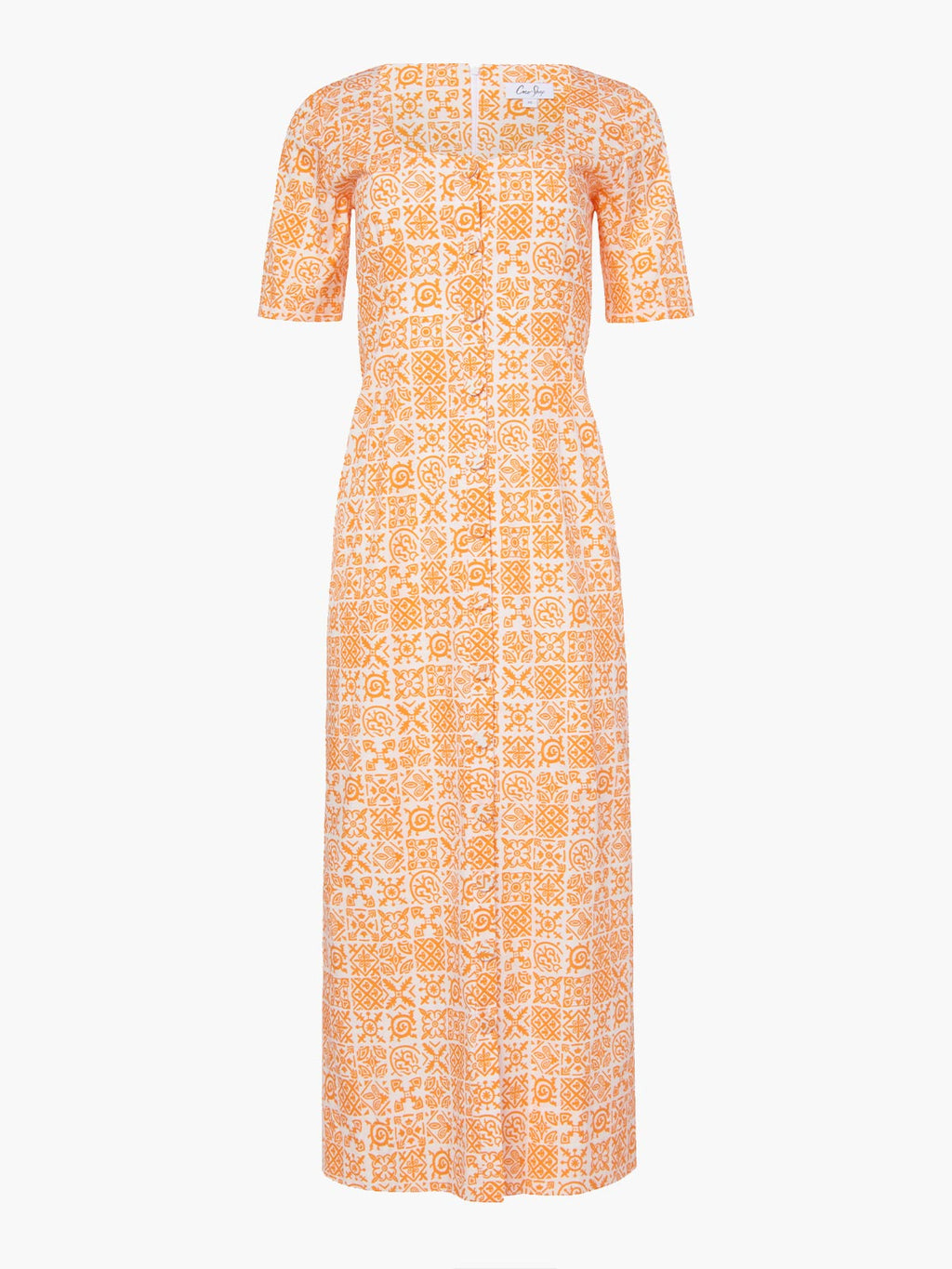 Mod Midi Dress | Orange Checkerboard