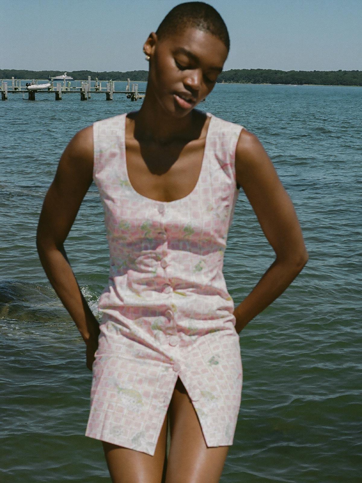 Mod Mini Dress, Pink Fishing Net