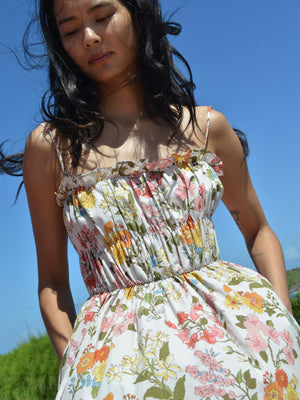 Shirred Maxi Dress | Multi Floral Shirred Maxi Dress | Multi Floral