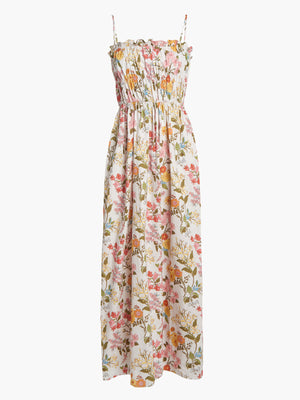 Shirred Maxi Dress | Multi Floral Shirred Maxi Dress | Multi Floral