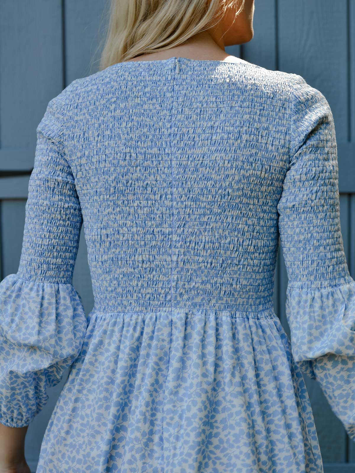 Smocked Mini Dress | Blue Leaf Smocked Mini Dress | Blue Leaf
