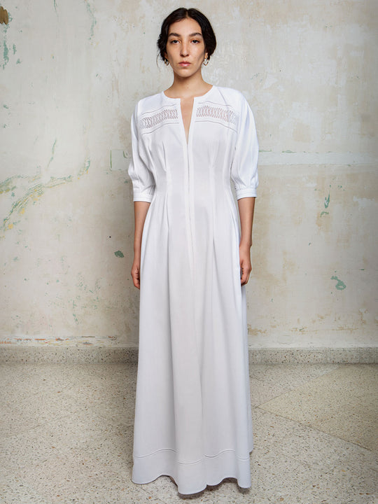 Concha Maxi Dress | White