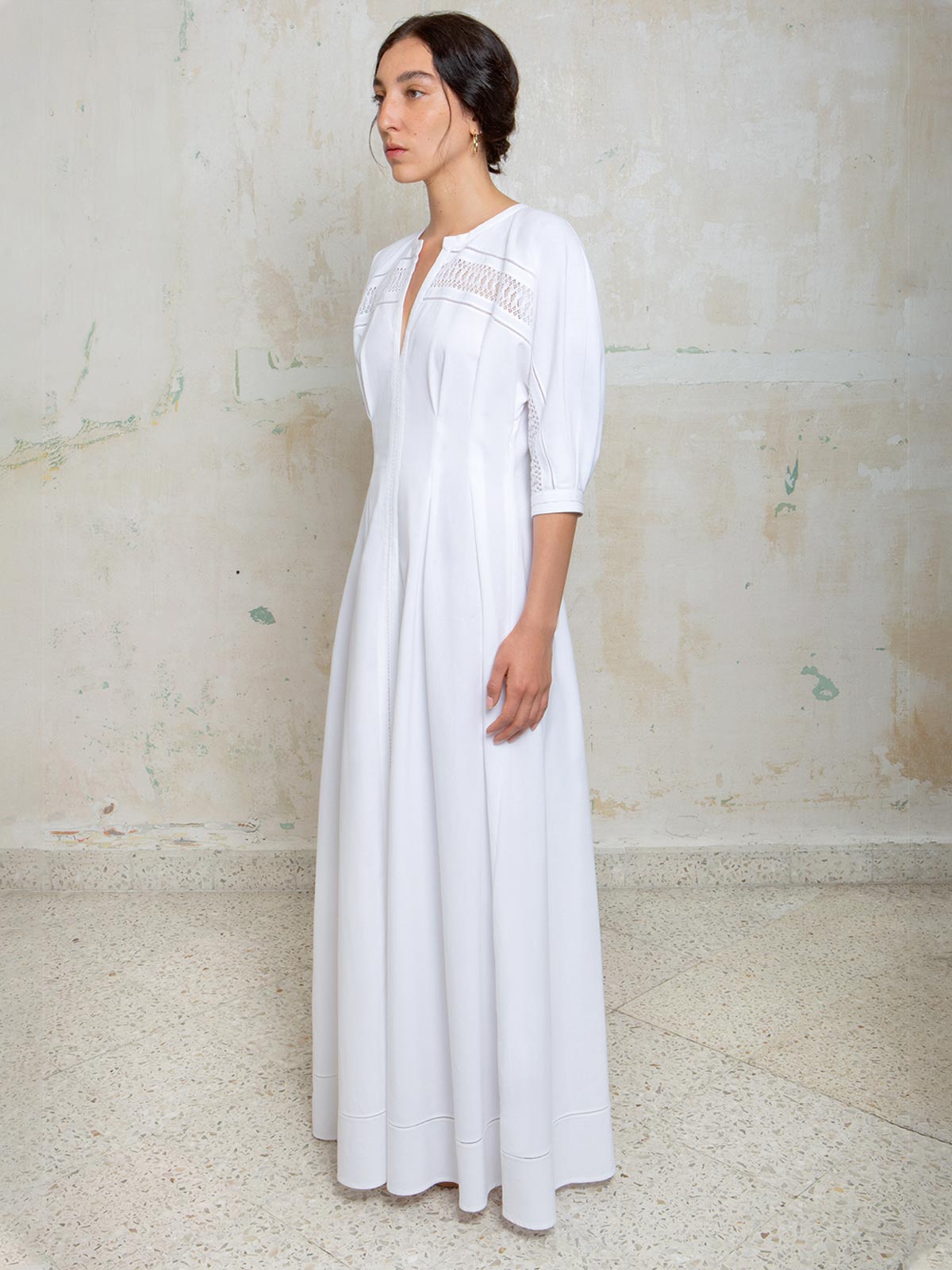 Concha Maxi Dress | White Concha Maxi Dress | White