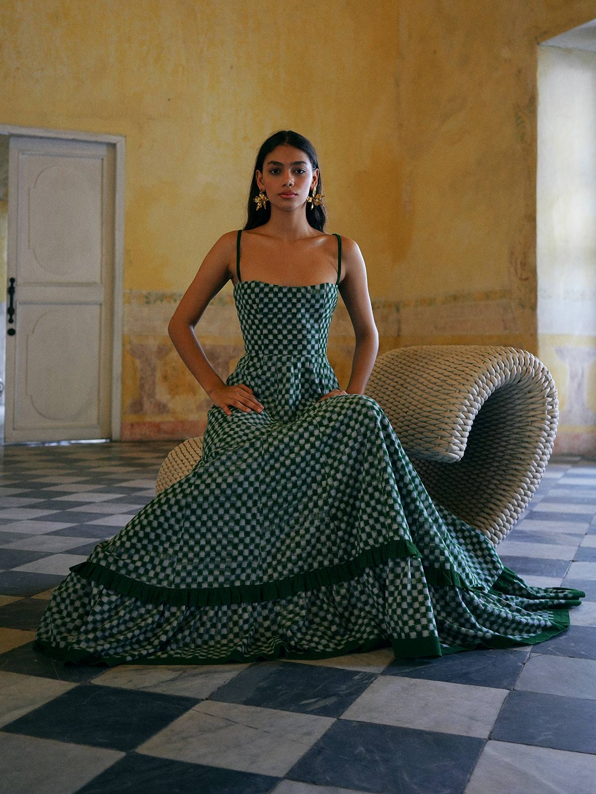 Checkmate Dress | Green Checkmate Dress | Green