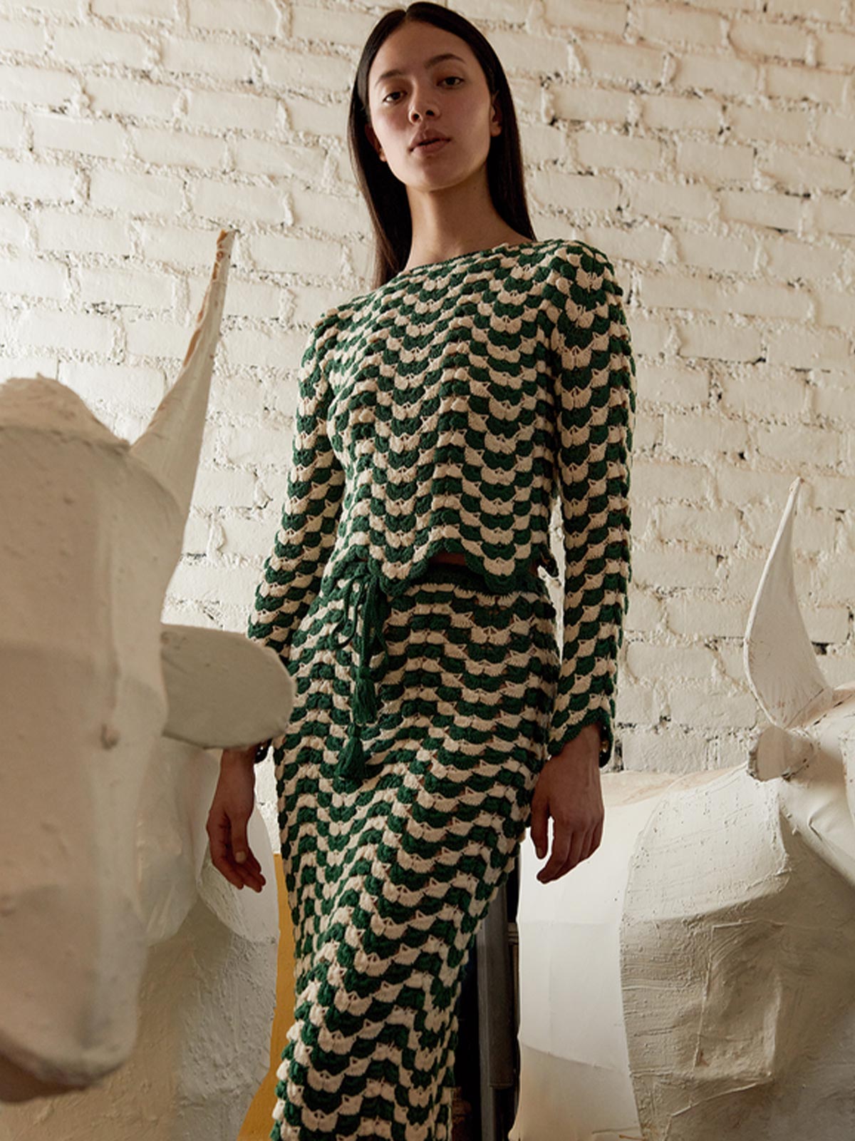 Safi Top | Ivory/Green Safi Top | Ivory/Green