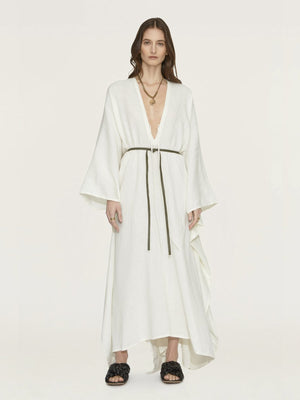 Oasis Caftan With Leather Belt | Cream Oasis Caftan With Leather Belt | Cream