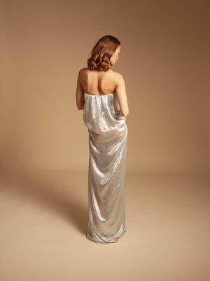 Column Dress | Silver Column Dress | Silver