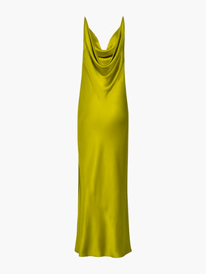 Fountain Silk Dress | Olive Green Fountain Silk Dress | Olive Green