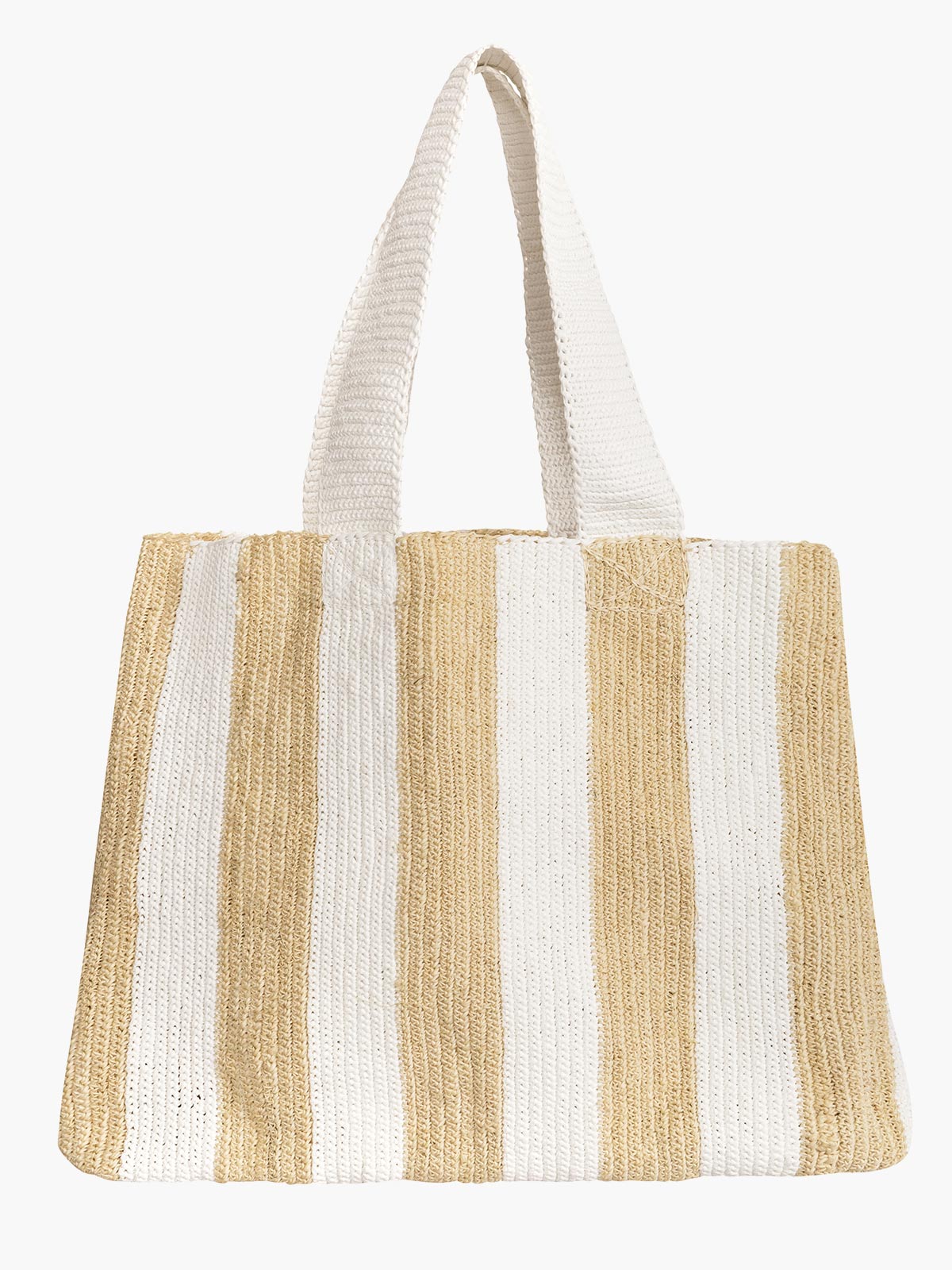 Recycled Plastic Beach Bag | Natural/White