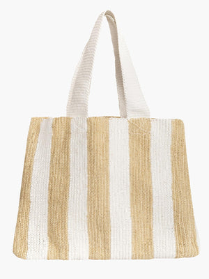 Recycled Plastic Beach Bag | Natural/White Recycled Plastic Beach Bag | Natural/White