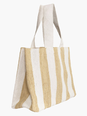 Recycled Plastic Beach Bag | Natural/White Recycled Plastic Beach Bag | Natural/White