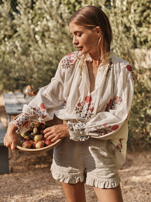 Classic Shirt | Pink Marigold Block Print Classic Shirt | Pink Marigold Block Print