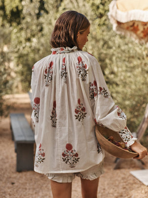 Classic Shirt | Pink Marigold Block Print Classic Shirt | Pink Marigold Block Print