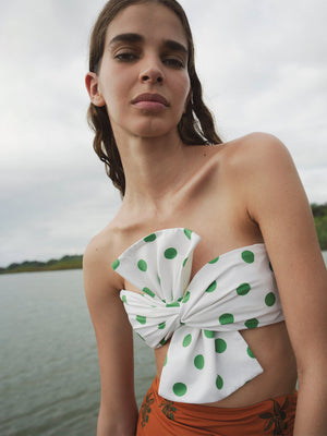 Albatross Top | Green Polka/Ivory Albatross Top | Green Polka/Ivory