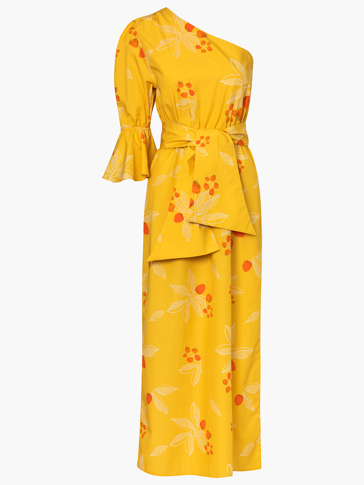 Buenaventura Cotton Midi Dress | Yellow Chontaduro Buenaventura Cotton Midi Dress | Yellow Chontaduro