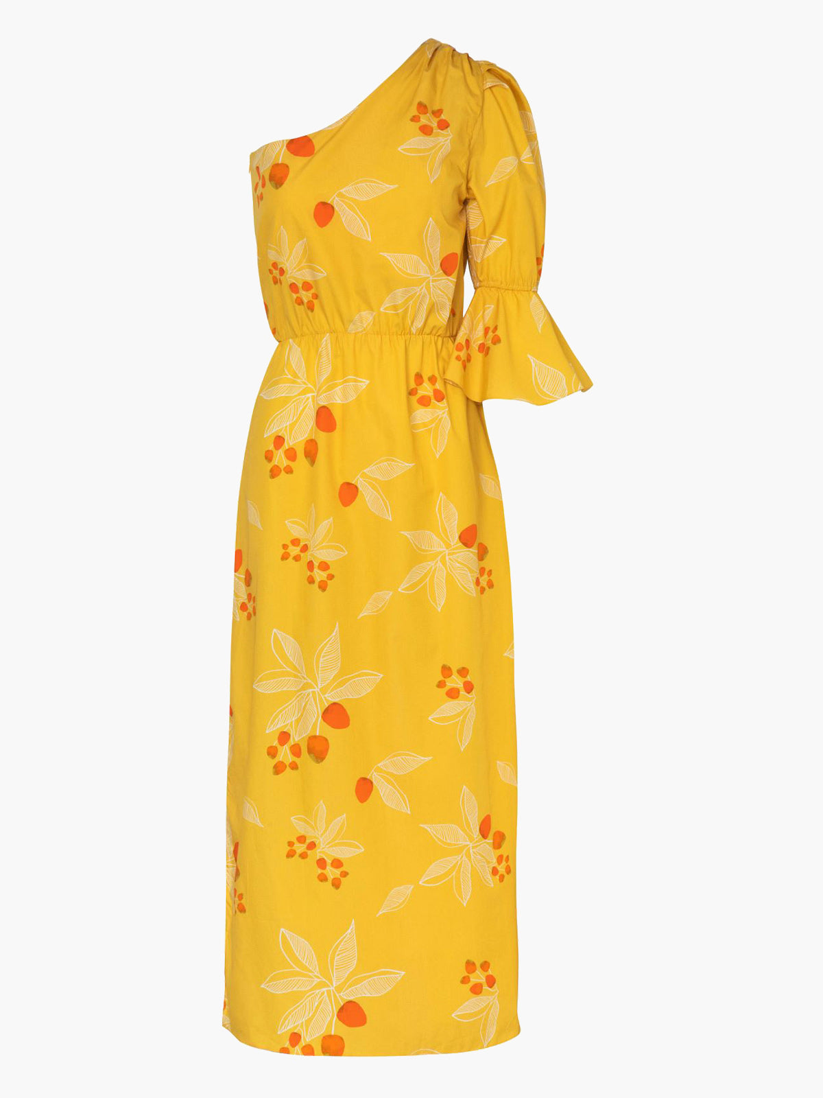 Buenaventura Cotton Midi Dress | Yellow Chontaduro Buenaventura Cotton Midi Dress | Yellow Chontaduro