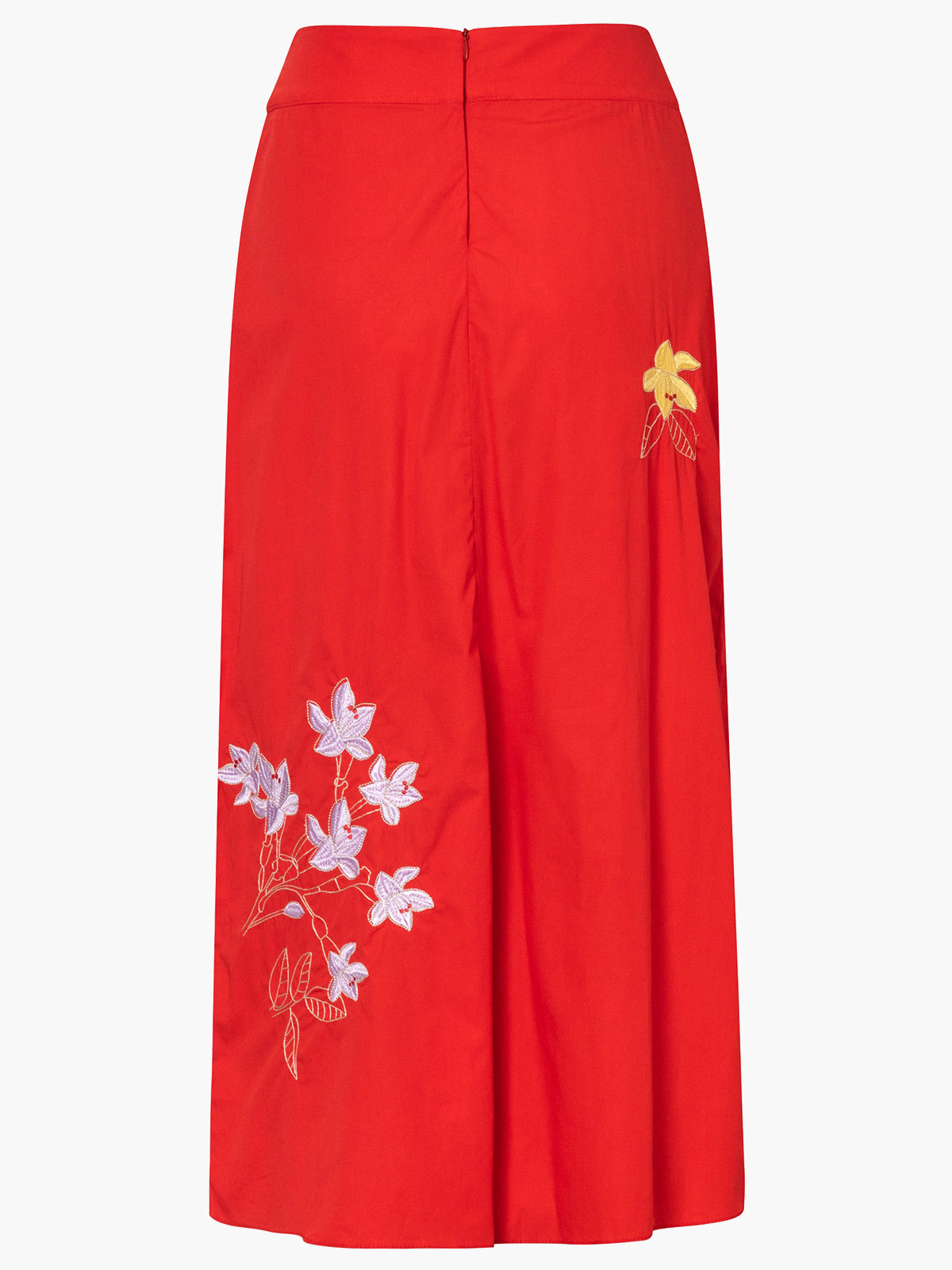 Constelaciones Cotton Midi Skirt | Red Constelaciones Cotton Midi Skirt | Red