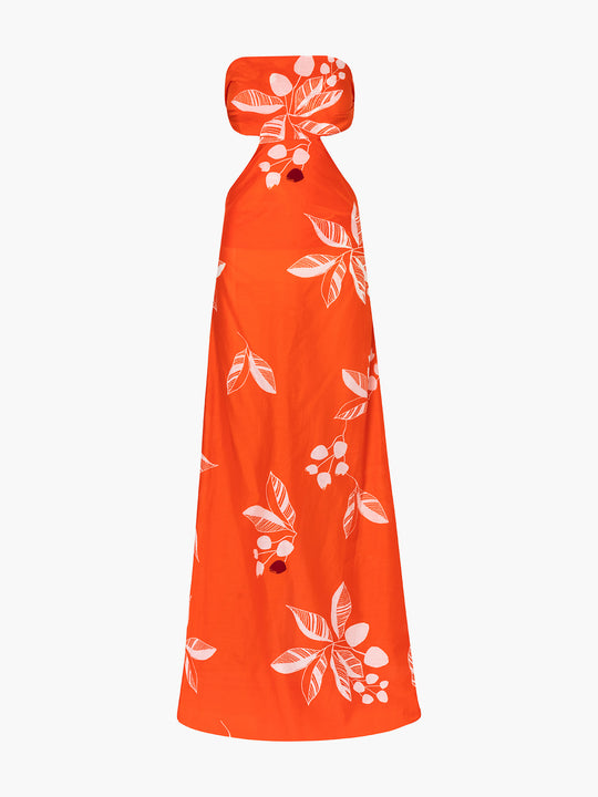 Costa Pacifica Cotton Silk Dress | Orange Chontaduro