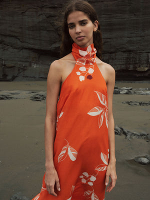 Costa Pacifica Cotton Silk Dress | Orange Chontaduro Costa Pacifica Cotton Silk Dress | Orange Chontaduro
