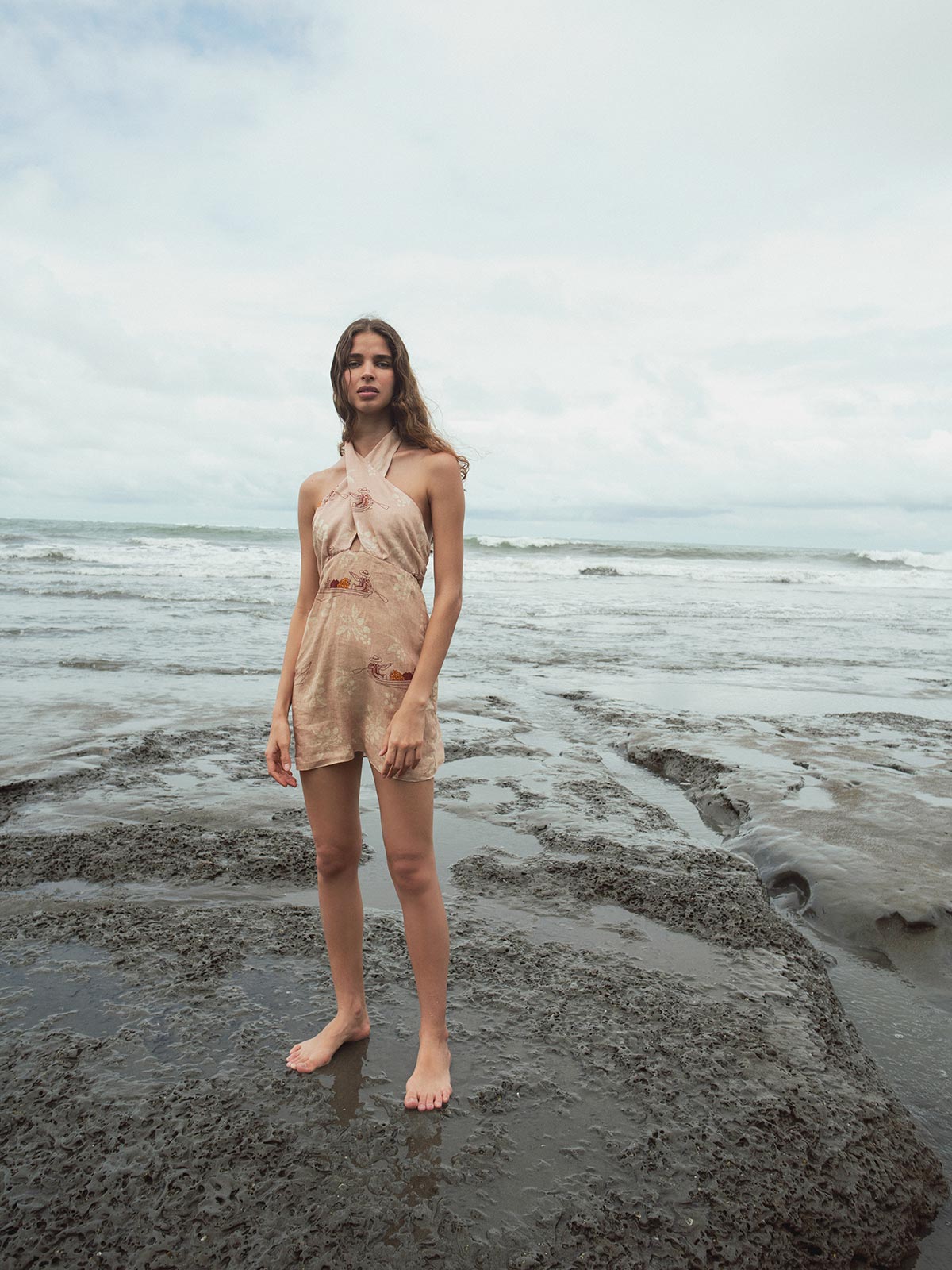 Costa Del Sol Linen Mini Dress | Mocha | Fashionkind
