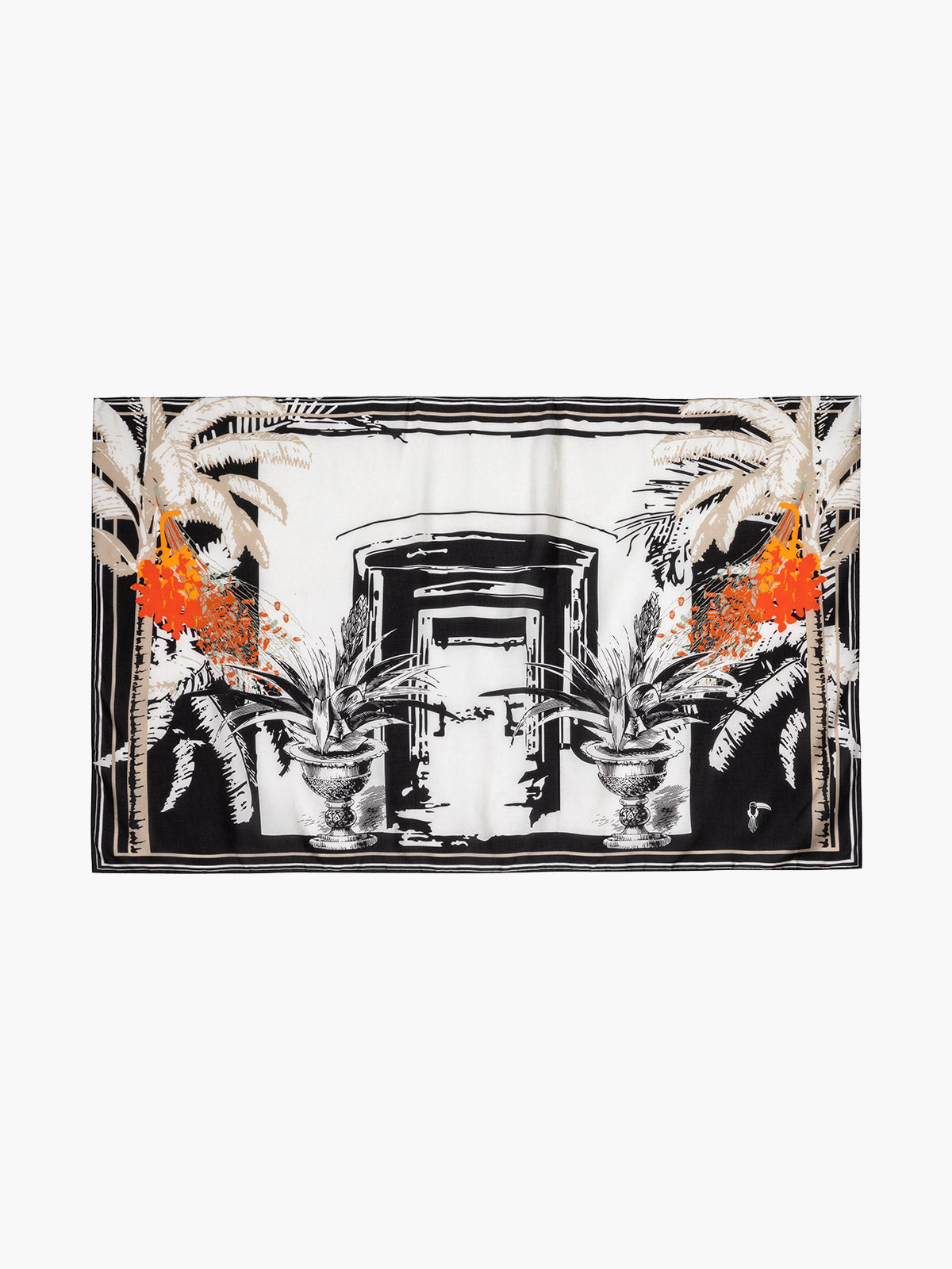 De la Falaise Cotton Silk Sarong | Black Chontaduro Palms De la Falaise Cotton Silk Sarong | Black Chontaduro Palms