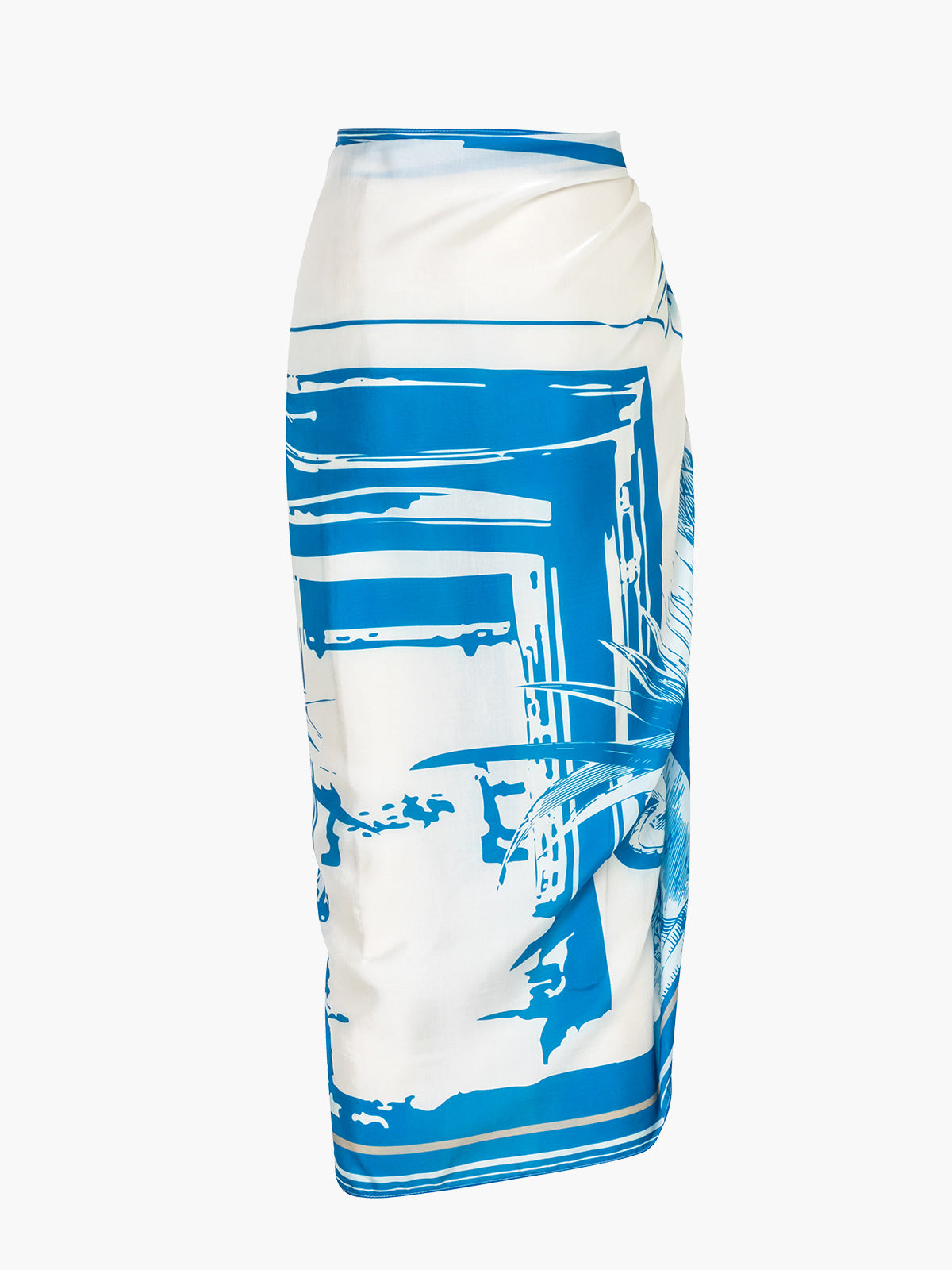 De la Falaise Cotton Silk Sarong | Blue Chontaduro Palms De la Falaise Cotton Silk Sarong | Blue Chontaduro Palms