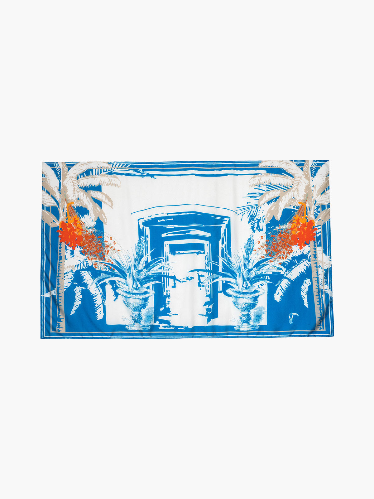 De la Falaise Cotton Silk Sarong | Blue Chontaduro Palms De la Falaise Cotton Silk Sarong | Blue Chontaduro Palms