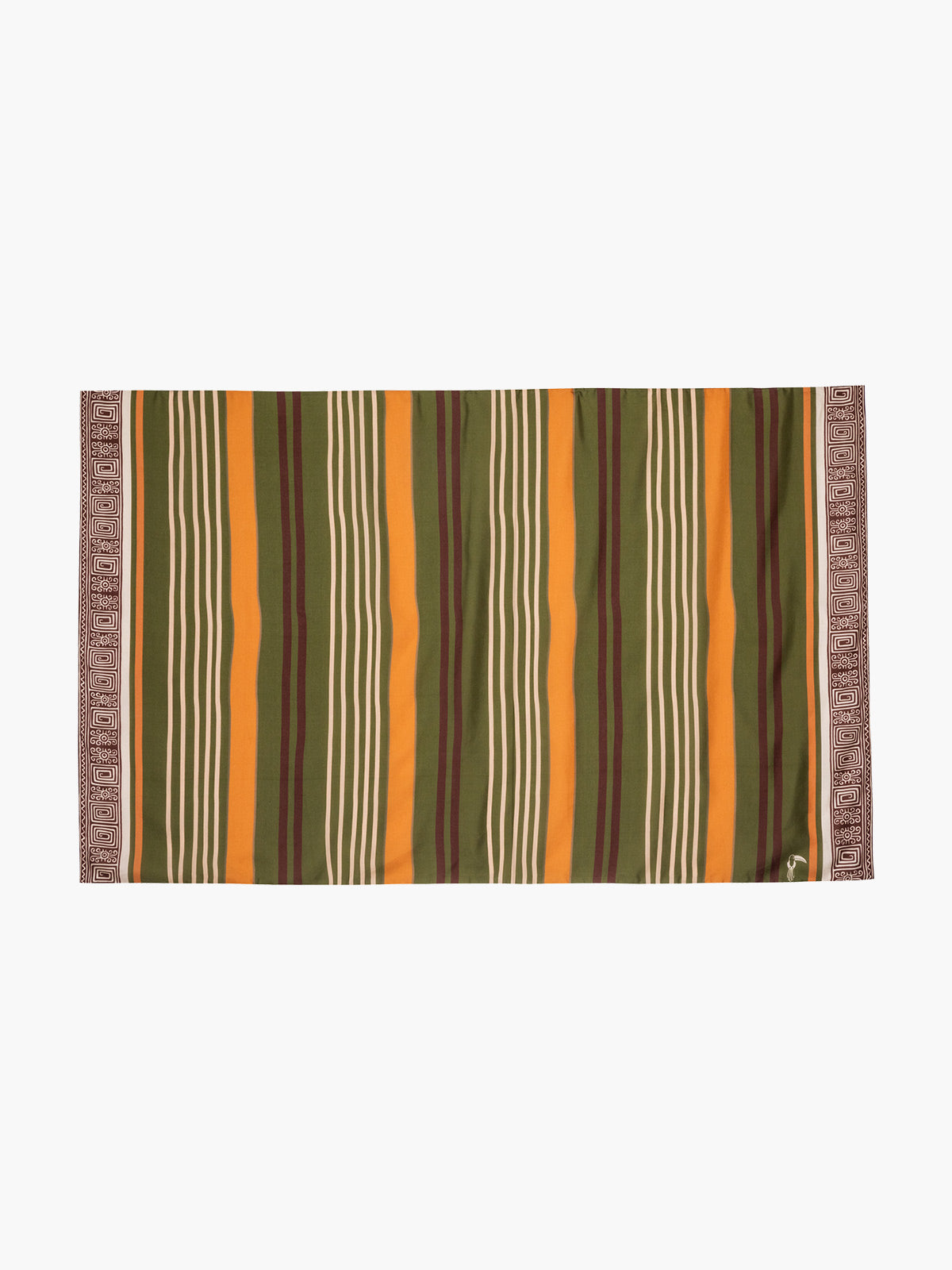 De La Falaise Cotton Silk Sarong | Green Stripes De La Falaise Cotton Silk Sarong | Green Stripes