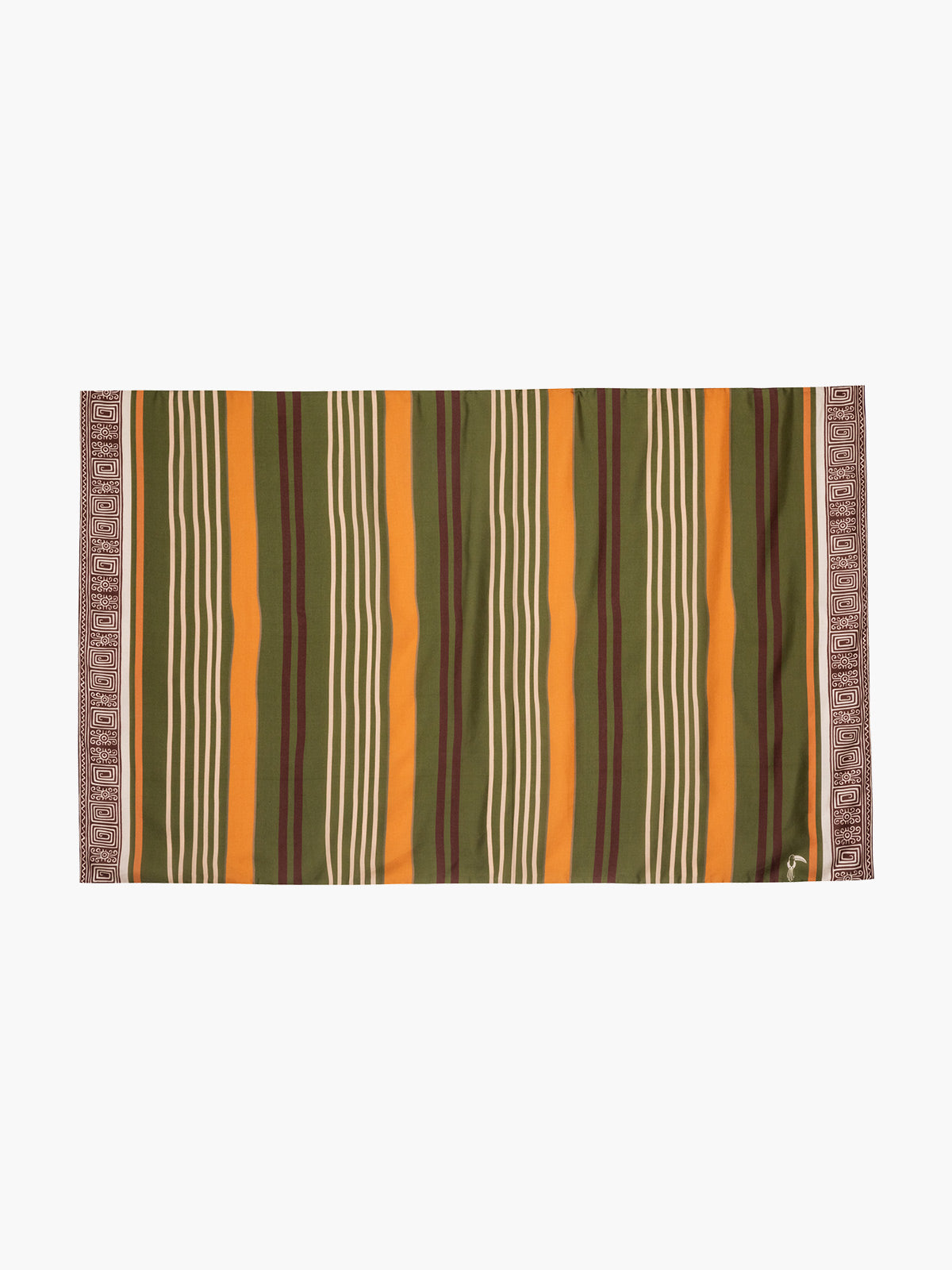 De La Falaise Cotton Silk Sarong | Green Stripes