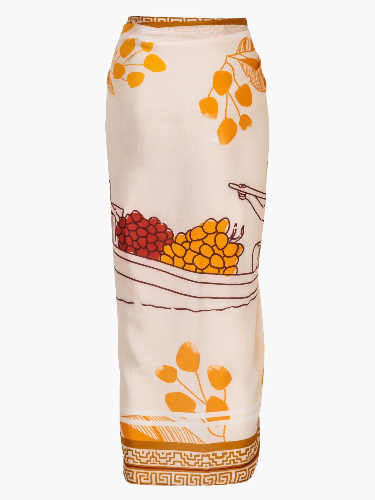 De la Falaise Cotton Silk Sarong | Yellow Canoe De la Falaise Cotton Silk Sarong | Yellow Canoe