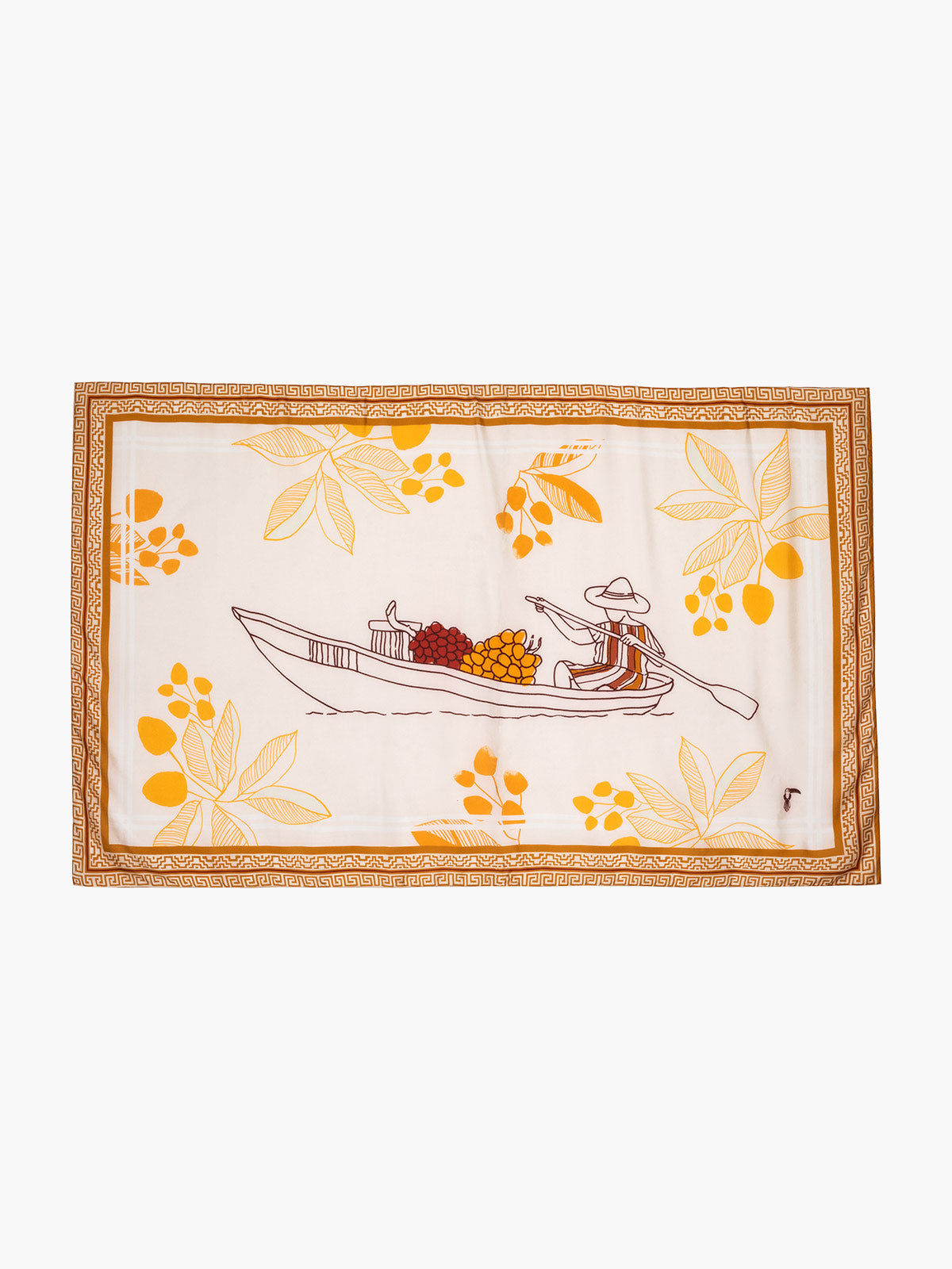 De la Falaise Cotton Silk Sarong | Yellow Canoe De la Falaise Cotton Silk Sarong | Yellow Canoe