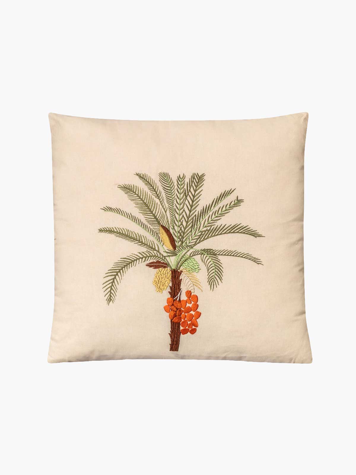 Palm Tree Embroidered Cushion Cover | Green Palm Tree Embroidered Cushion Cover | Green