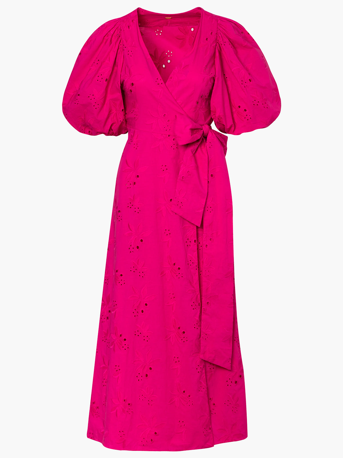 Ermita Cotton Eyelet Midi Dress | Fuchsia Ermita Cotton Eyelet Midi Dress | Fuchsia