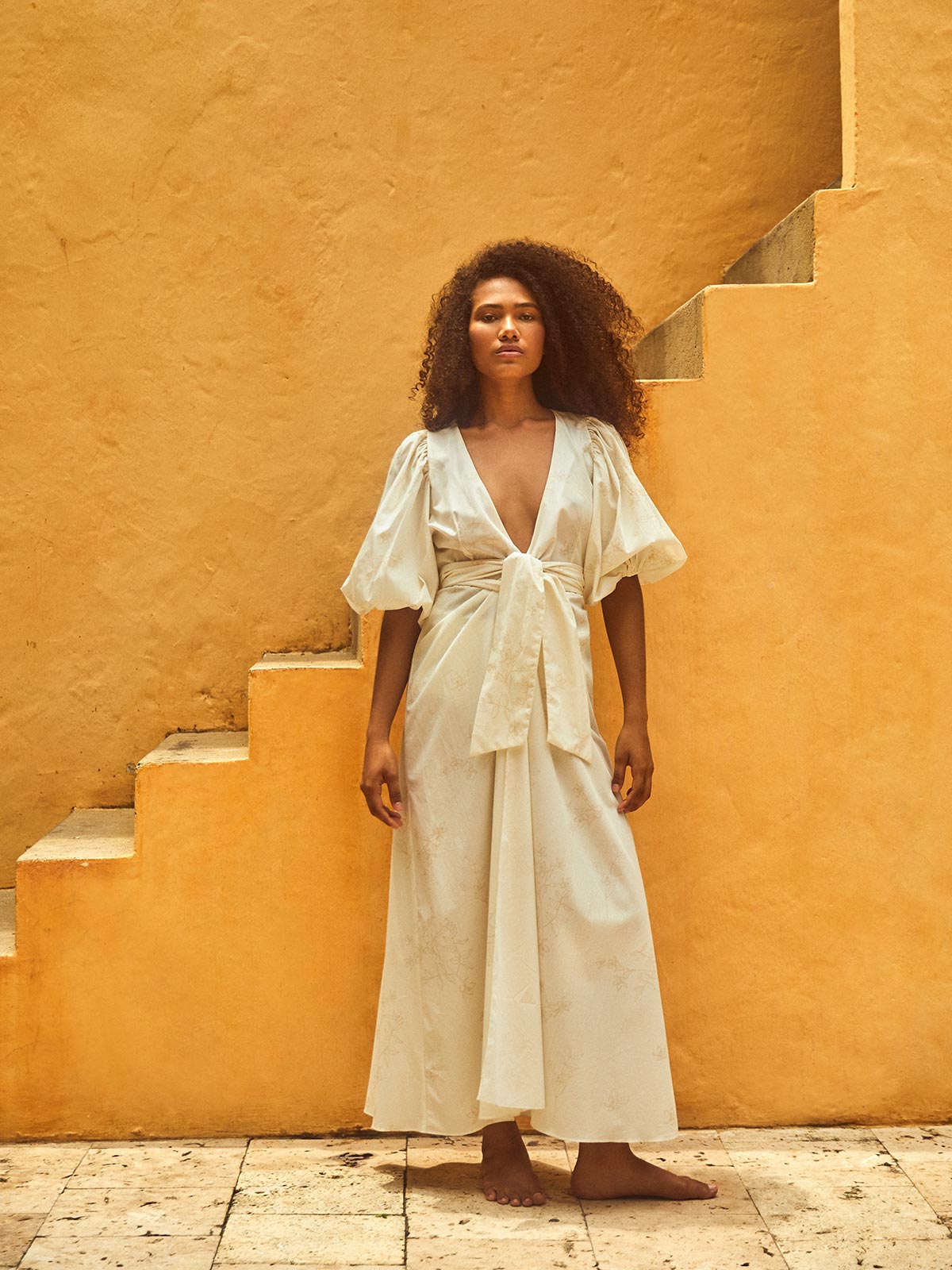 Ermita Wrap Around Cotton Midi Dress | Ivory Ermita Wrap Around Cotton Midi Dress | Ivory