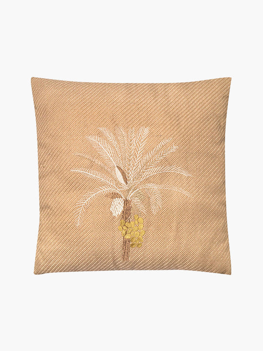 Palm Tree Embroidered Cushion Cover | Jute
