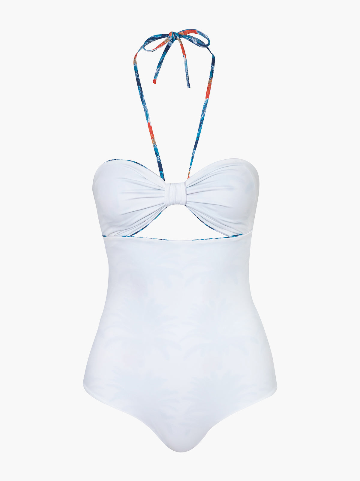 Lili One Piece | White Blue Palms/Ivory Lili One Piece | White Blue Palms/Ivory