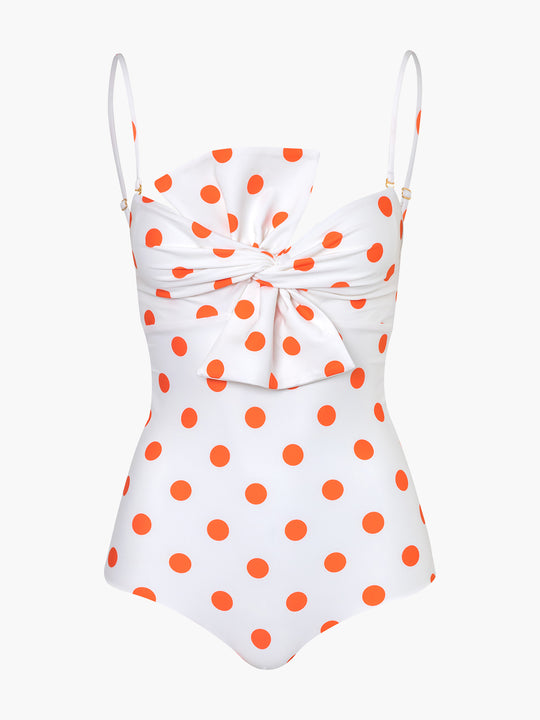 Malaga One Piece | Polka Orange