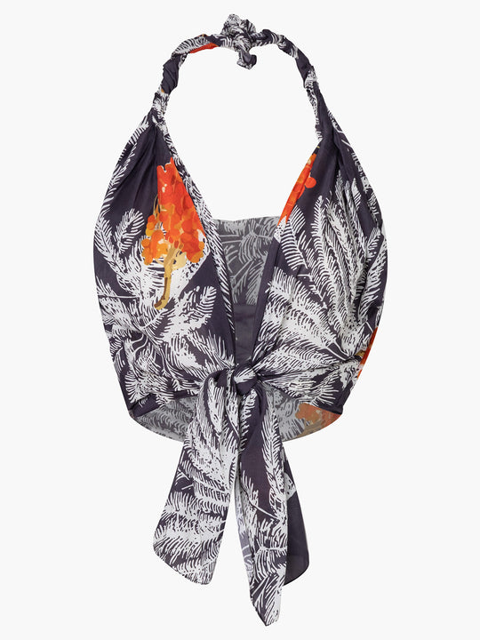 Mapara Cotton Silk Top | Black Palms