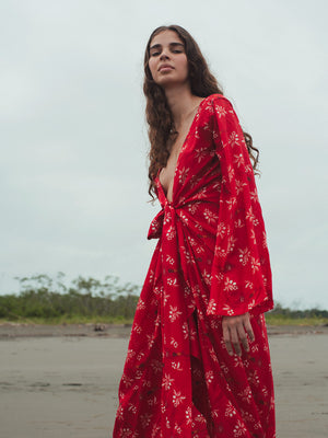 Pacifico Silk Maxi Dress | Red Chontaduro Pacifico Silk Maxi Dress | Red Chontaduro