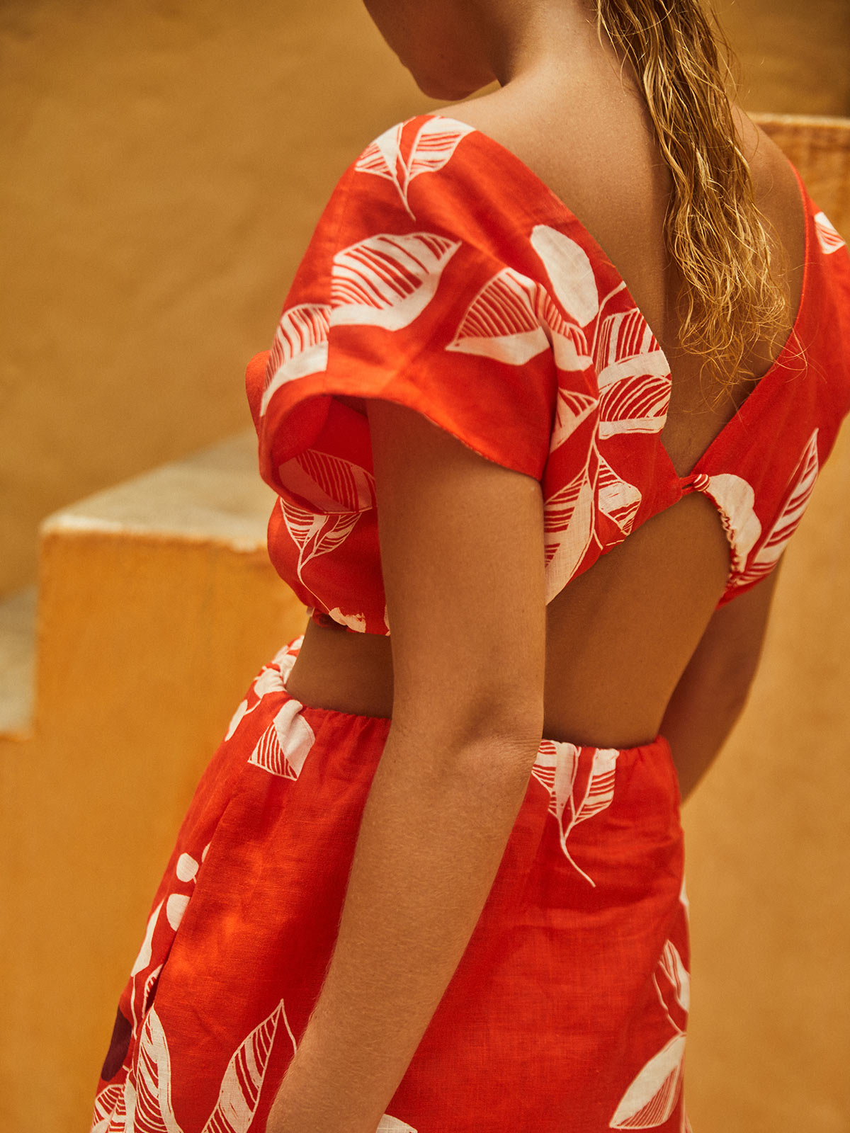 Quinto Sol Linen Mini Dress | Orange Chontaduro Quinto Sol Linen Mini Dress | Orange Chontaduro