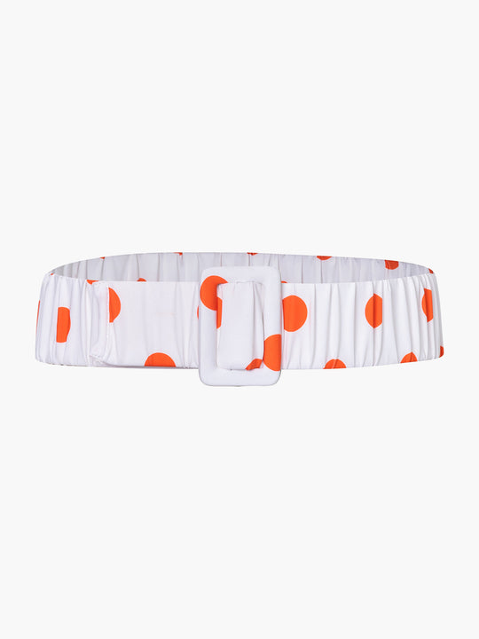 Ruched Belt | Polka Orange