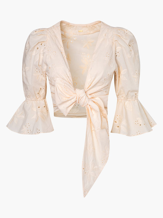 Salsa Cotton Eyelet Shirt | Beige