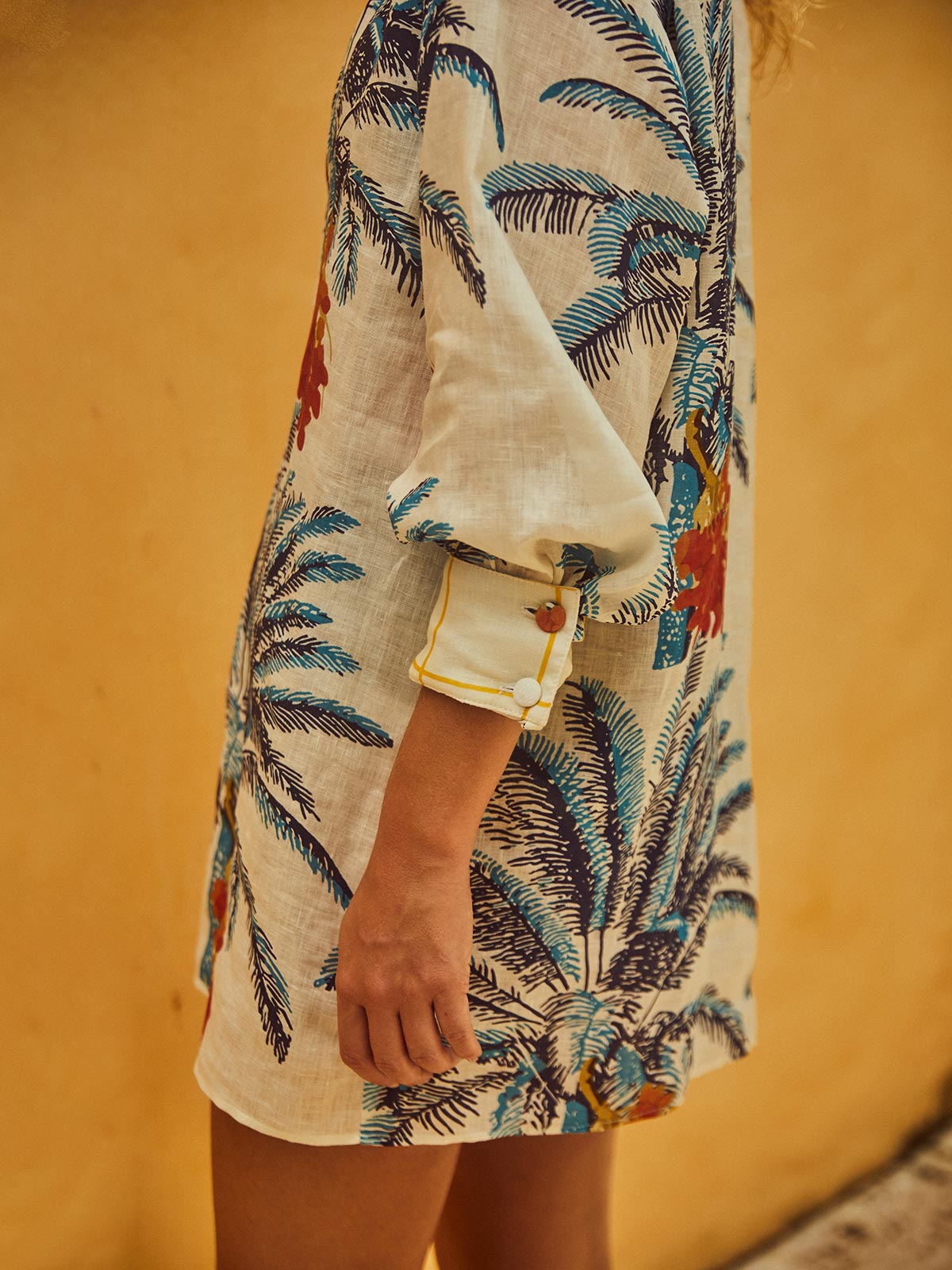 San Jacinto Linen Shirt Dress | White Blue Palms San Jacinto Linen Shirt Dress | White Blue Palms