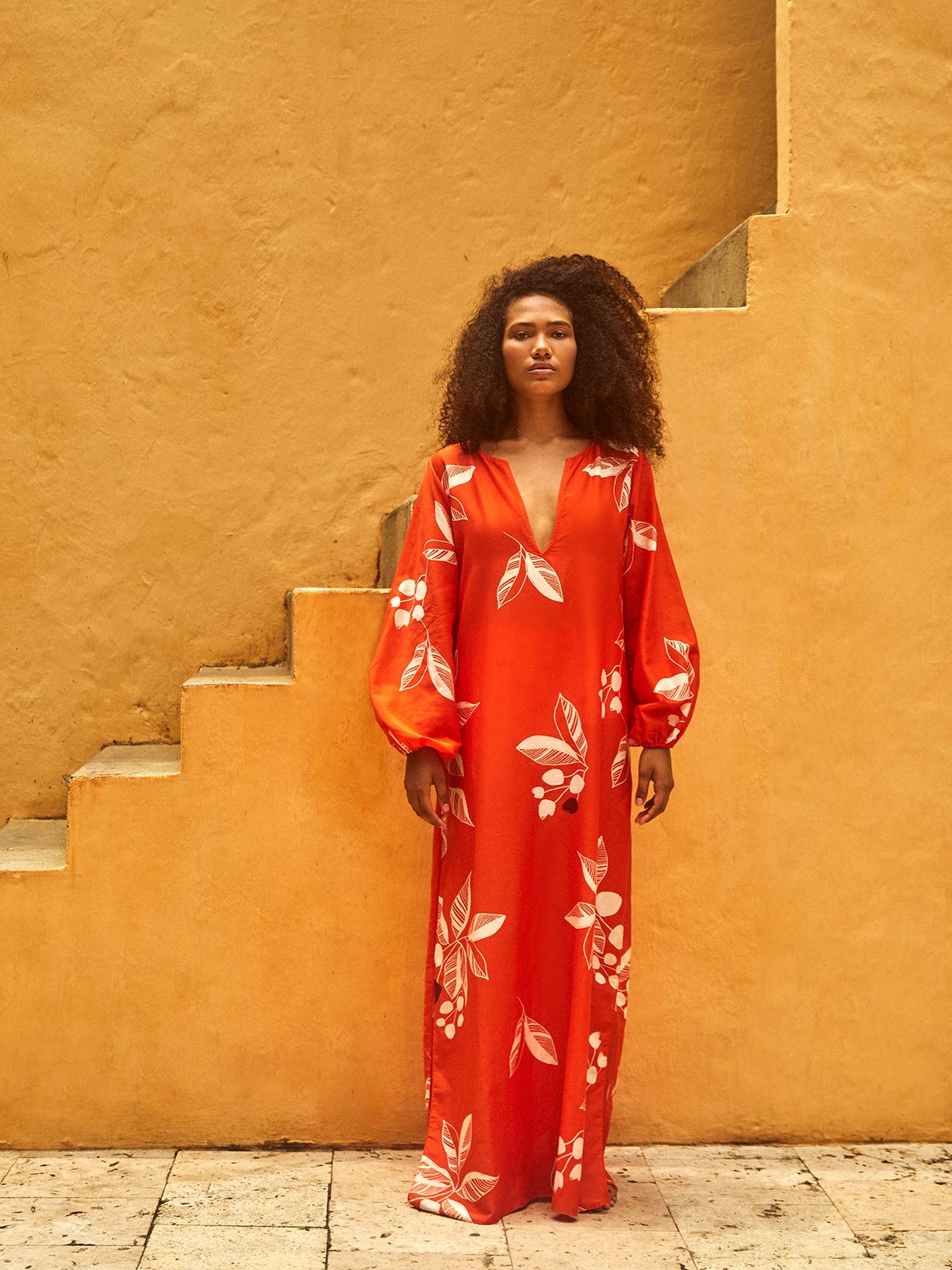 San Marco Cotton Silk Maxi Dress | Orange Chontaduro San Marco Cotton Silk Maxi Dress | Orange Chontaduro