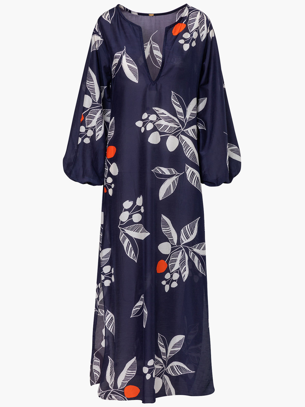 San Marco Cotton Silk Midi Dress | Dark Blue San Marco Cotton Silk Midi Dress | Dark Blue