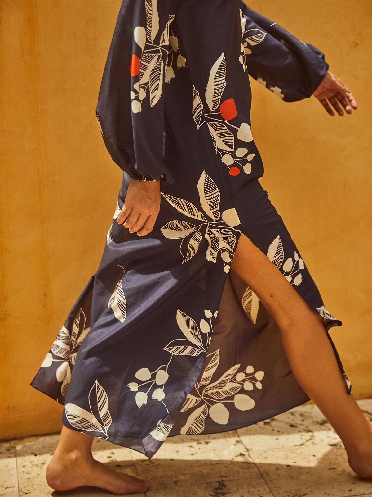 San Marco Cotton Silk Midi Dress | Dark Blue San Marco Cotton Silk Midi Dress | Dark Blue